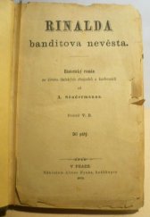 kniha Rinalda banditova nevěsta, Alois Hynek 1874