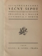 kniha Věčný šepot příběh z kalifornské divočiny, Sfinx, Bohumil Janda 1928