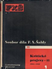 kniha Kritické projevy 13. - 1925-1928, Melantrich 1963