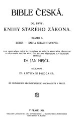 kniha Bible česká Díl prvý - Knihy Starého zákona II., Dědictví sv. Jana Nepomuckého 1921