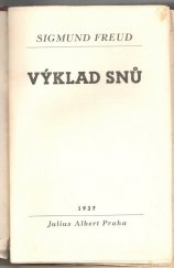 kniha Výklad snů, Julius Albert 1937