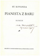 kniha Pianista z baru Román, Druž. Mor. kola spis. 