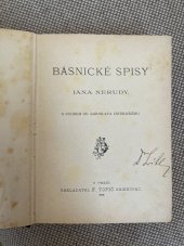 kniha Básnické spisy Jana Nerudy s uvodem od Jaroslava Vrchlického, F. Topič 1898