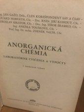 kniha Anorganická chémia Laboratórne cvičenia a výpočty, Alfa 1977