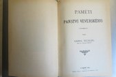 kniha Paměti panství Veverského, s.n. 1891