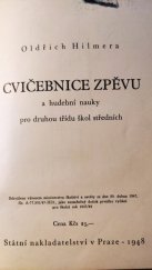 kniha Cvičebnice zpěvu a hudební nauky pro druhou třídu škol středních, Státní nakladatelství 1948