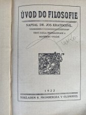 kniha Úvod do filosofie, R. Promberger 1922