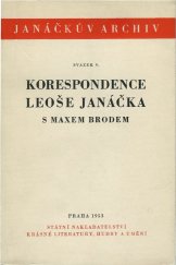 kniha Korespondence Leoše Janáčka s Maxem Brodem, Státní nakladatelství krásné literatury, hudby a umění 1953