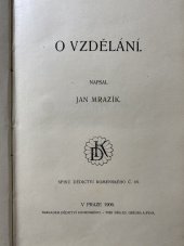 kniha O vzdělání, Dědictví Komenského 1906