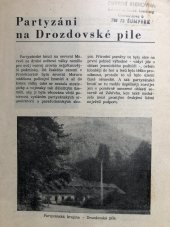 kniha Partyzáni na Drozdovské pile, Vlastivědný ústav v Šumperku 1970