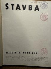 kniha STAVBA  Ročník IX 1930-1931, Klub Architektů v Praze 1930