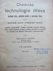 kniha Chemická technologie dřeva Truhlářství a tesařství, I.L. Kober 1924