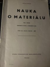 kniha Nauka o materiálu pro 2. ročník odborných učilišť a učňovských škol učeb. obor : čalouník a dekoratér - 0808, SPN 1965
