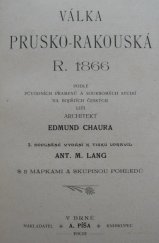 kniha Válka prusko-rakouská r. 1866, A. Píša 1903