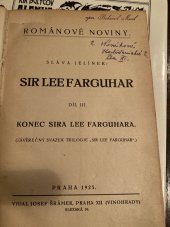 kniha Sir Lee Farguhar neobyčejná dobrodružství gentlemana : román, Josef Šrámek 1925