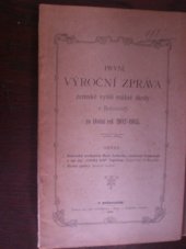 kniha První výroční zpráva zemské vyšší reálné školy v Bučovicích 1902-1903, Bučovice 1903