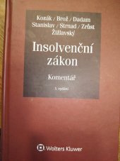 kniha Insolvenční zákon Komentář, Wolters Kluwer 2019