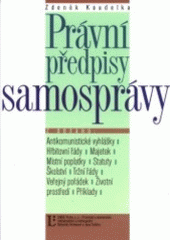 kniha Právní předpisy samosprávy, Linde 2001