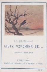 kniha Listy Vzpomíná se--, Alois Neubert 1926