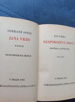 kniha Nespokojená srdce povídka a románek, J. Otto 1931