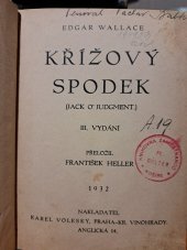 kniha Křížový spodek, Karel Voleský 1932