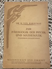 kniha Zur Pädagogik der Physik und Mathematik,, Der Kommende Tag 1921