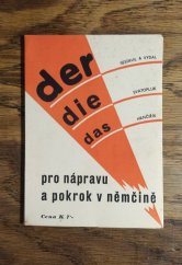 kniha Der, die, das pro nápravu a pokrok v němčině, s.n. 1939