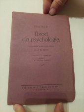 kniha Úvod do psychologie, J. Malý 1923
