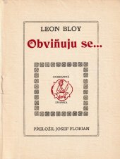 kniha Obviňuju se--, [J. Florian] 1910