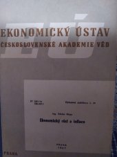 kniha Ekonomický růst a inflace, Ekonomický ústav ČSAV 1967