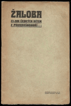 kniha Žaloba 23.000 českých dítek z Podkrušnohoří, O.J. Bukač 1909