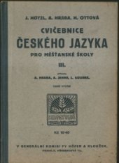 kniha Cvičebnice českého jazyka pro měšťanské školy. Díl III (Pro třetí třídu), Nová škola 1935