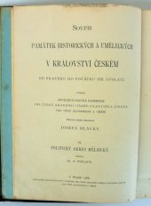 kniha Soupis památek historických a uměleckých v království Českém od pravěku do počátku XIX. století. VI, - Politický okres Mělnický, Archeologická komise při České Akademii císaře Františka Josefa pro vědy, slovesnost a umění 1899