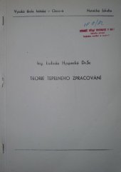 kniha Teorie tepelného zpracování , Vysoká škola báňská 1980