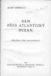 kniha Sám přes Atlantický oceán, E. Beaufort 1926