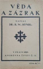 kniha Věda a zázrak, Knihovna Život 1929
