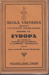 kniha Evropa po stránce antropogeografické a politicky zeměpisné, B. Janda 1928