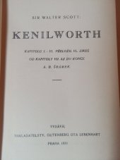 kniha Kenilworth. [Díl III., Díl IV.], Gutenberg Otto Lebenhart 1930