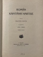 kniha Román kapitána Hartise, Jos. R. Vilímek 1919