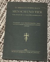 kniha Mensch und Tier. Fünf Einblicke in ihren Wesensunterschied., Verlag 1930