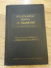 kniha Nejužívanější slova ve franštině Podle French Word Book, Alois Neubert 1935