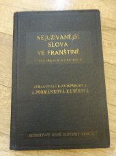kniha Nejužívanější slova ve franštině Podle French Word Book, Alois Neubert 1935