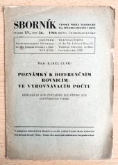 kniha Poznámky k diferenčním rovnicím ve vyrovnávacím počtu = Remarques sur certaines équations aux différences finies, Vysoká škola technická Dra Edvarda Beneše 1946
