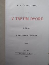 kniha V třetím dvoře Román z pražského života, Fr. Borový 1922
