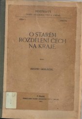 kniha O starém rozdělení Čech na kraje, Česká akademie věd a umění 1921