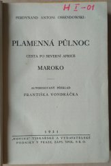 kniha Plamenná půlnoc Maroko - cesta po severní Africe., Novina 1931