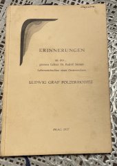 kniha Erinnerungen an den grossen Lehrer Dr Rudolf Steiner Lebensrückschau eines Oesterreichers, Omnigrafie, L. Přikryl 1937