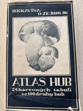 kniha Atlas hub 24 barevných tabulí se 100 druhy hub, Rolnicka tiskarna v Praze 1926