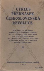 kniha Cyklus přednášek Československá revoluce, Památník odboje 1924