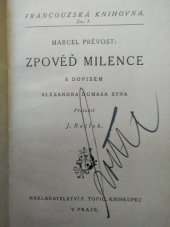 kniha Zpověď milence, F. Topič 1923